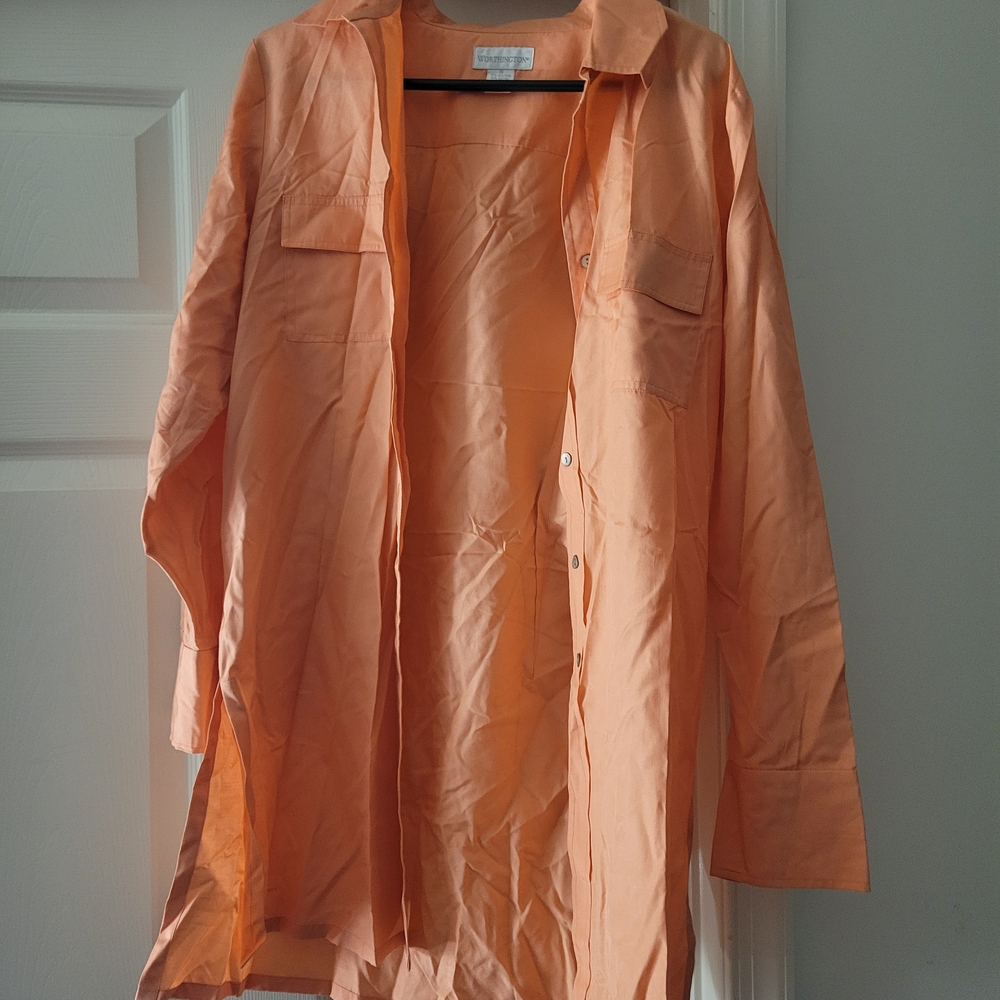 Worthington Orange Button Down Shirt
